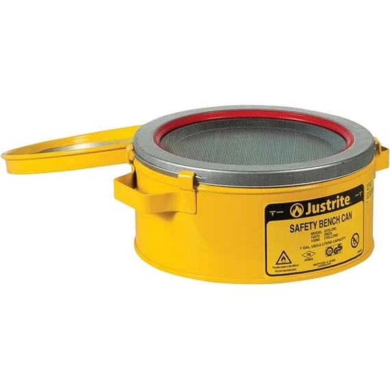 1 Gallon Yellow Steel Bench Can W/o Parts Basket 1 1 Gallon Yellow Steel Bench Can W/o Parts Basket