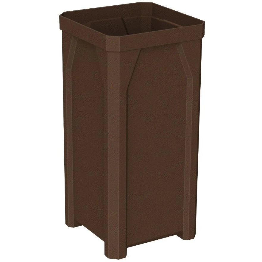 22 Gallon Brown Granite Square Trash Receptacle, Bug Barrier Lid 2 22 Gallon Brown Granite Square Trash Receptacle, Bug Barrier Lid - Image 2