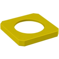 22 Gallon Yellow Square Trash Receptacle, 11.5" Opening Lid -LOUS Supplies Shop 22 gallon square yellow flat top trash receptacle lid