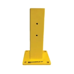 18.5" Heavy Duty Single Rail Post, Offset Column, Yellow, 13 Gauge Steel