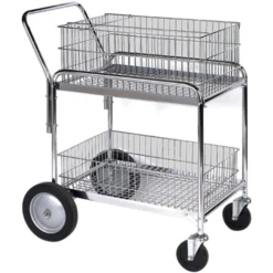 Wesco 23.75" X 33.5" Wire Office File Cart, 200 Lb. Capacity