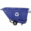 Wesco 1/2 Cu. Yd. Blue Recycle Standard Tilt Cart, 850 Lb. Capacity
