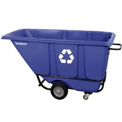Wesco 1/2 Cu. Yd. Blue Recycle Standard Tilt Cart, 850 Lb. Capacity