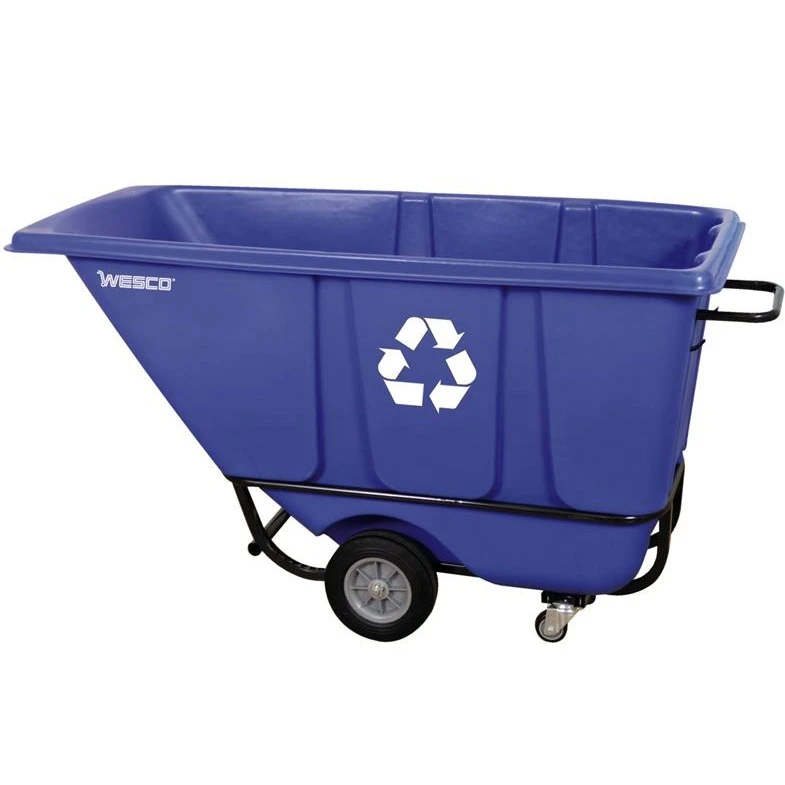Wesco 1/2 Cu. Yd. Blue Recycle Standard Tilt Cart, 850 Lb. Capacity 1 Wesco 1/2 Cu. Yd. Blue Recycle Standard Tilt Cart, 850 Lb. Capacity