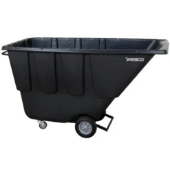 Wesco 1 Cu. Yd. Black Utility Tilt Cart, 850 Lb. Capacity