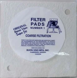 Buon Vino Super Jet Wine Filter Pads #1, Coarse, 5.0 Micron, 3/pk