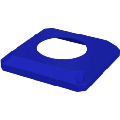 32 Gallon Blue Square Trash Receptacle, Flat Top 11.5" Opening Lid -LOUS Supplies Shop 32 gallon blue square trash receptacle 10 inch opening 1