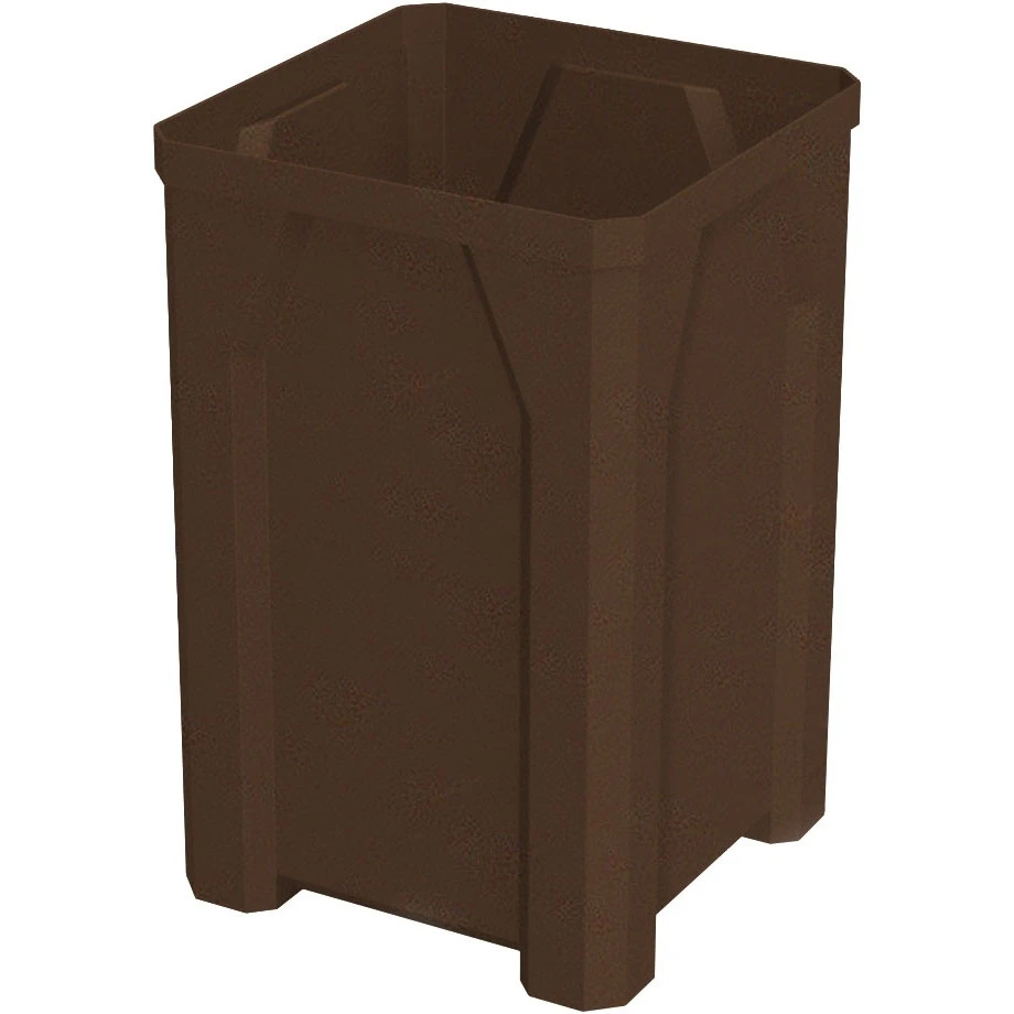 32 Gallon Brown Granite Square Trash Receptacle, Dome Top Lid 2 32 Gallon Brown Granite Square Trash Receptacle, Dome Top Lid - Image 2
