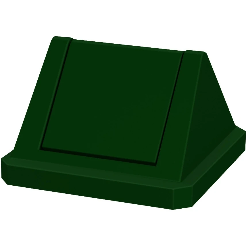 32 Gallon Green Square Trash Receptacle, Swing Top Lid 3 32 Gallon Green Square Trash Receptacle, Swing Top Lid - Image 3