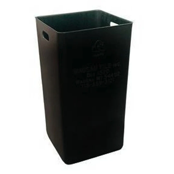 32 Gallon Blue Slatted Square Trash Receptacle, Flat Lid Dust Cover 4 32 Gallon Blue Slatted Square Trash Receptacle, Flat Lid Dust Cover - Image 4