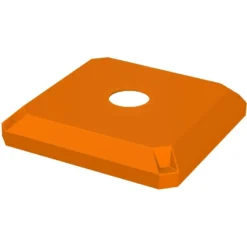 32 Gallon Orange Slatted Square Recycling Receptacle, Flat Top 4" Opening Lid -LOUS Supplies Shop 32 gallon orange square recycling receptacle 4 inch opening 1