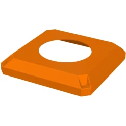 32 Gallon Orange Slatted Square Trash Receptacle, Flat Top 11.5" Opening Lid -LOUS Supplies Shop 32 gallon orange square trash receptacle 10 inch opening