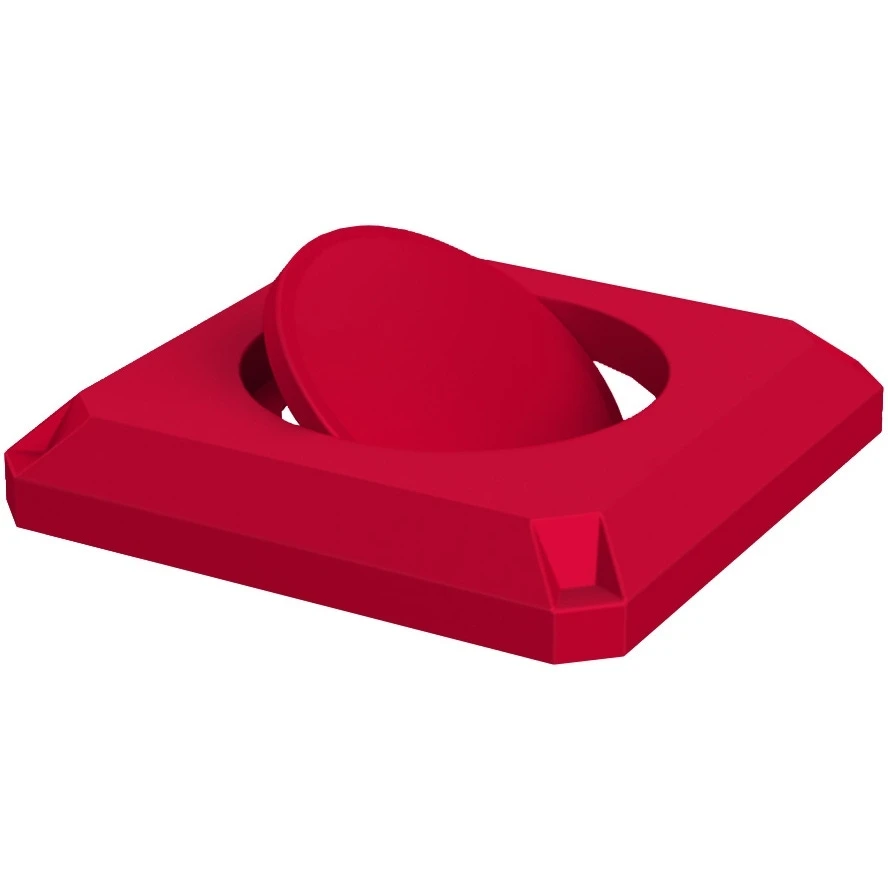 32 Gallon Red Square Trash Receptacle, Bug Barrier Lid 3 32 Gallon Red Square Trash Receptacle, Bug Barrier Lid - Image 3