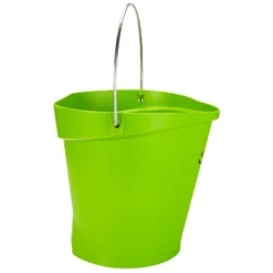 3 Gallon Lime Green Plastic Bucket W/Spout, Stainless Steel Handle