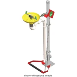 Eyewash Station, Pedestal Mount, Galvanized Pipe, Open ABS Bowl