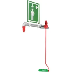 Drench Safety Shower, Ring Main Mount, Stainless Steel Pipe