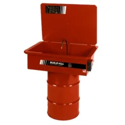 Drum Mounted Solvent Parts Washer, Recirculating, W/30 Gallon Steel Drum