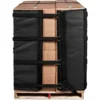 4' Black Reusable Pallet Wrap Cover W/Corner Pallet Straps