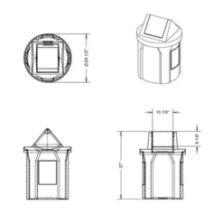 42 Gallon Blue Trash Receptacle, Swing Top Lid 11 42 Gallon Blue Trash Receptacle, Swing Top Lid -LOUS Supplies Shop 42 gallon blue trash receptacle swing top lid