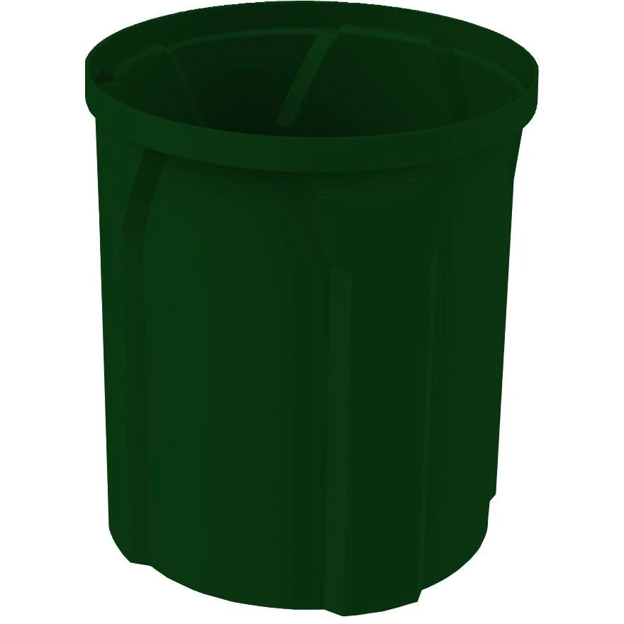 42 Gallon Green Recycling Receptacle, Funnel Top 5" Opening 2 42 Gallon Green Recycling Receptacle, Funnel Top 5" Opening - Image 2
