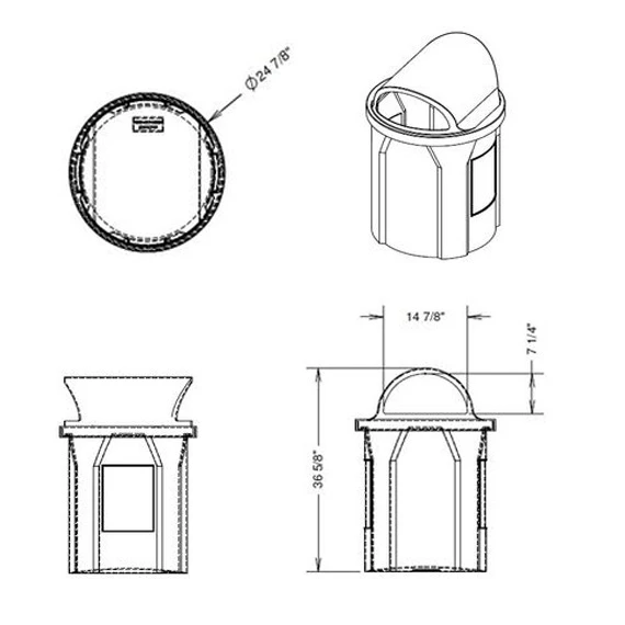 42 Gallon Orange Trash Receptacle, 2-Way Open Lid 5 42 Gallon Orange Trash Receptacle, 2-Way Open Lid - Image 5