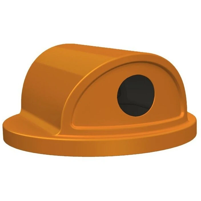 42 Gallon Orange Recycling Receptacle, 2-Way (Dual 5" Opening) Lid 3 42 Gallon Orange Recycling Receptacle, 2-Way (Dual 5" Opening) Lid - Image 3