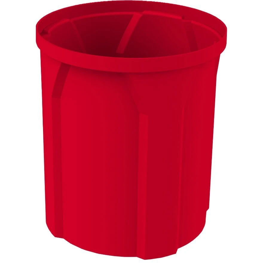 42 Gallon Red Recycling Receptacle, Funnel Top 5" Opening 2 42 Gallon Red Recycling Receptacle, Funnel Top 5" Opening - Image 2