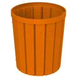 LOUS Supplies Shop -LOUS Supplies Shop 42 gallon round orange slatted trash receptacle 3