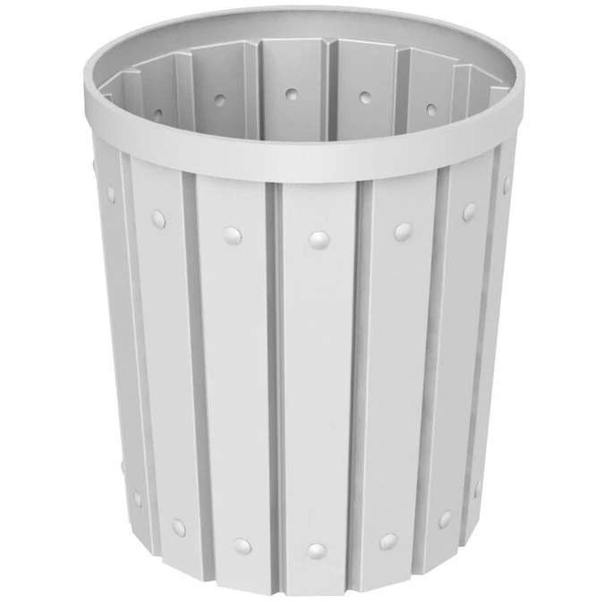 42 Gallon White Slatted Trash Receptacle, 2-Way Open Lid 2 42 Gallon White Slatted Trash Receptacle, 2-Way Open Lid - Image 2