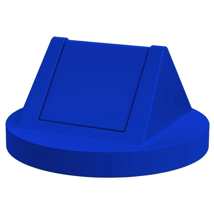 42 Gallon Blue Trash Receptacle, Swing Top Lid 3 42 Gallon Blue Trash Receptacle, Swing Top Lid - Image 3