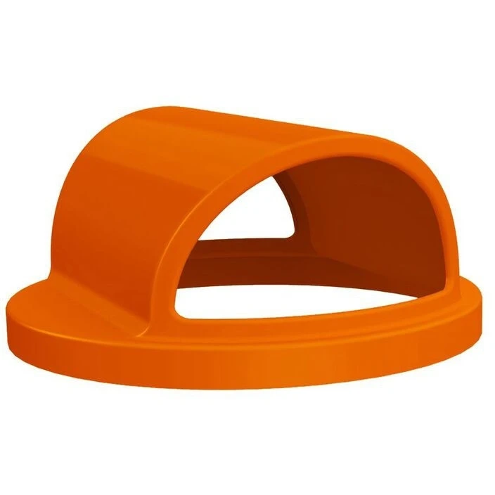 42 Gallon Orange Trash Receptacle, 2-Way Open Lid 3 42 Gallon Orange Trash Receptacle, 2-Way Open Lid - Image 3