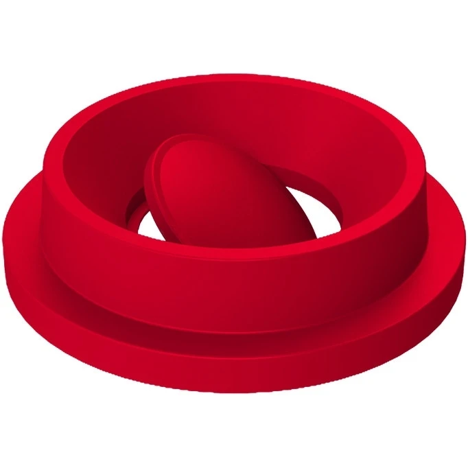 42 Gallon Red Slatted Trash Receptacle, Funnel Top Bug Barrier Lid 3 42 Gallon Red Slatted Trash Receptacle, Funnel Top Bug Barrier Lid - Image 3