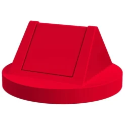 42 Gallon Red Slatted Trash Receptacle, Swing Top Lid 8 42 Gallon Red Slatted Trash Receptacle, Swing Top Lid -LOUS Supplies Shop 42 gallon trash receptacle red swing top lid 1