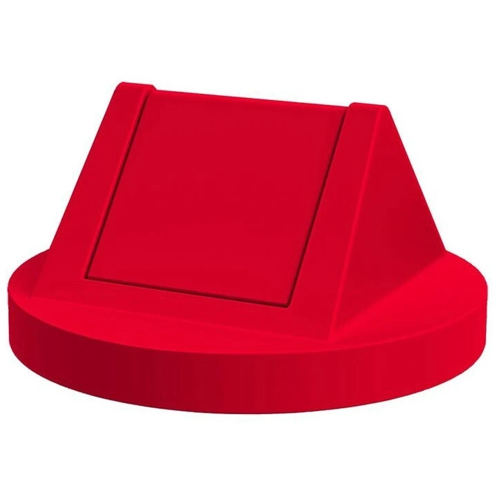 42 Gallon Red Slatted Trash Receptacle, Swing Top Lid 3 42 Gallon Red Slatted Trash Receptacle, Swing Top Lid - Image 3