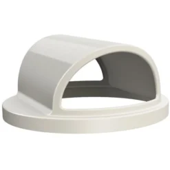 42 Gallon White Slatted Trash Receptacle, 2-Way Open Lid 8 42 Gallon White Slatted Trash Receptacle, 2-Way Open Lid -LOUS Supplies Shop 42 gallon trash receptacle white plastic 2 way open lid 1