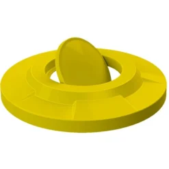 42 Gallon Yellow Slatted Trash Receptacle, Flat Top Bug Barrier Lid -LOUS Supplies Shop 42 gallon yellow plastic flat top bug barrier lid 1