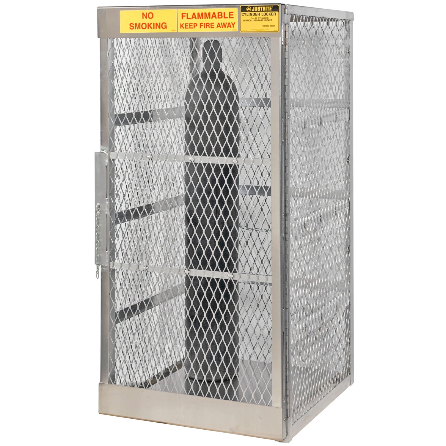 5-10 Cylinder Vertical Compressed Gas Aluminum Storage Locker (Justrite® 23006) 1 5-10 Cylinder Vertical Compressed Gas Aluminum Storage Locker (Justrite® 23006)