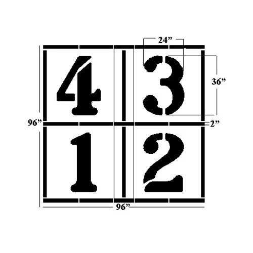 Four Square Playground Stencil, 96" High, 1/8" Thick 1 Four Square Playground Stencil, 96" High, 1/8" Thick