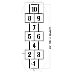 Hopscotch Playground Stencil, 106" High, 1/8" Thick