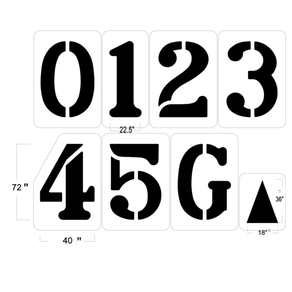 Football Field Stencil Kit, 72" High, 1/16" Thick 1 Football Field Stencil Kit, 72" High, 1/16" Thick