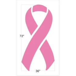 Breast Cancer Ribbon Stencil, 72" High, 1/16" Thick