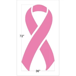 Breast Cancer Ribbon Stencil, 72" High, 1/8" Thick