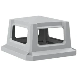 52 Gallon Light Granite Square Slatted Trash Receptacle, 4-Way Open Lid -LOUS Supplies Shop 52 gallon light granite square trash receptacle 4 way open lid