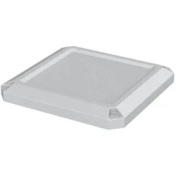 52 Gallon Light Granite Square Slatted Trash Receptacle, Flat Lid Dust Cover -LOUS Supplies Shop 52 gallon light granite square trash receptacle dust cover lid