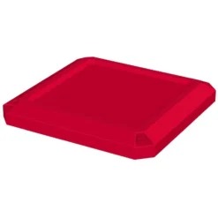 52 Gallon Red Square Slatted Trash Receptacle, Flat Lid Dust Cover -LOUS Supplies Shop 52 gallon red square trash receptacle dust cover lid