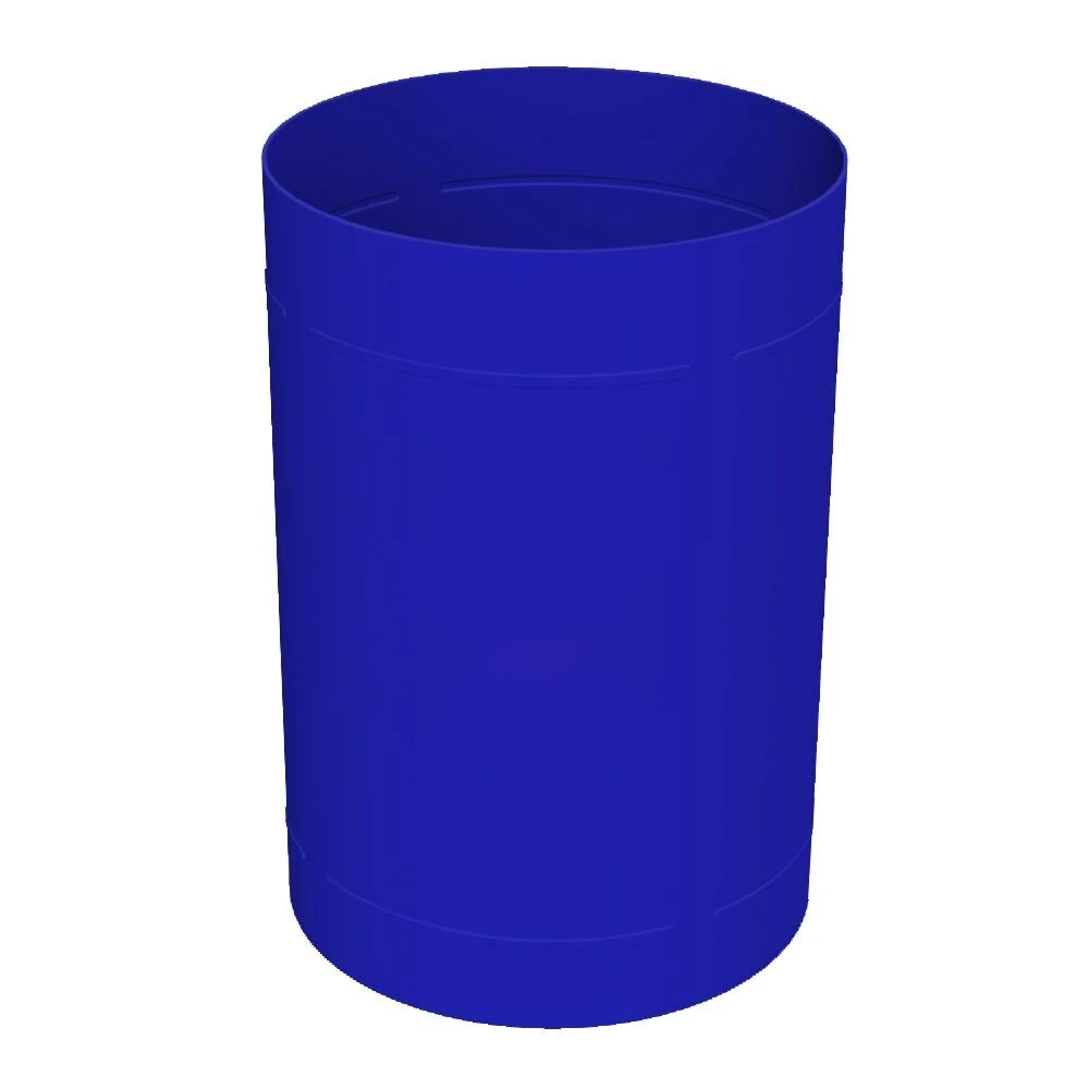 55 Gallon Blue Trash Receptacle, 2-Way Open Lid 2 55 Gallon Blue Trash Receptacle, 2-Way Open Lid - Image 2
