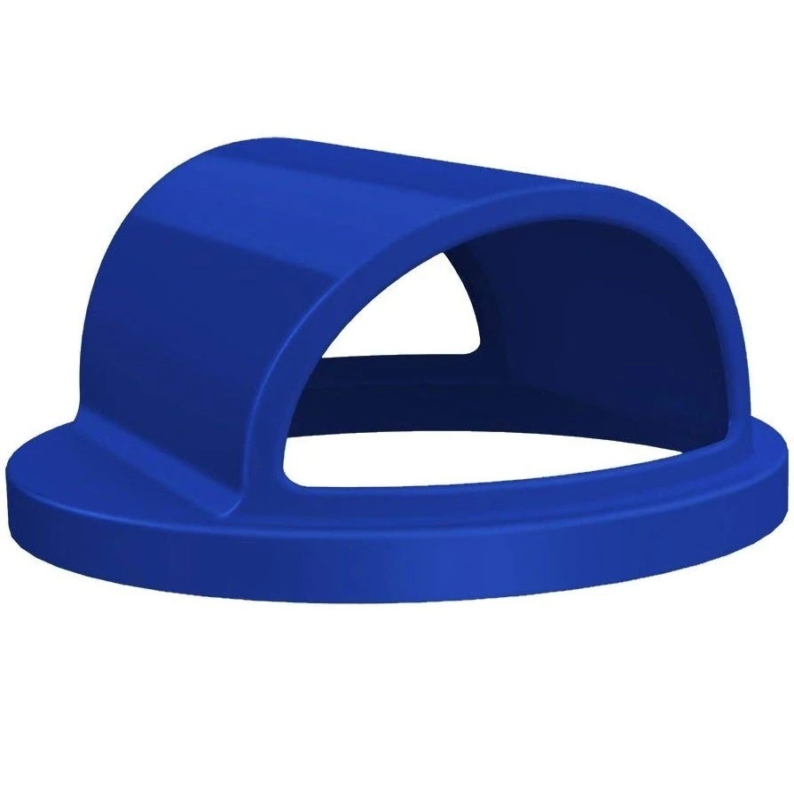 55 Gallon Blue Trash Receptacle, 2-Way Open Lid 3 55 Gallon Blue Trash Receptacle, 2-Way Open Lid - Image 3