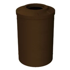 55 Gallon Brown Granite Trash Receptacle, Flat Top 11.5" Opening