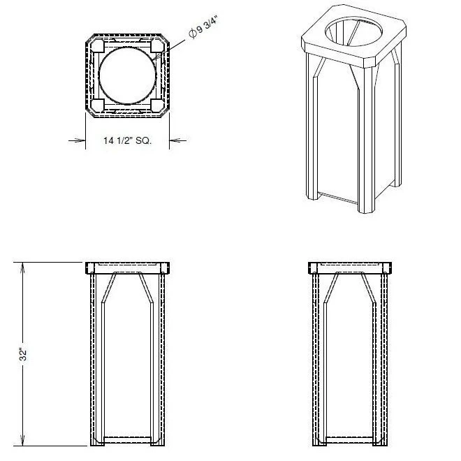 22 Gallon Brown Granite Square Trash Receptacle, Bug Barrier Lid 4 22 Gallon Brown Granite Square Trash Receptacle, Bug Barrier Lid - Image 4