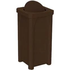 22 Gallon Brown Granite Square Trash Receptacle, Bug Barrier Lid